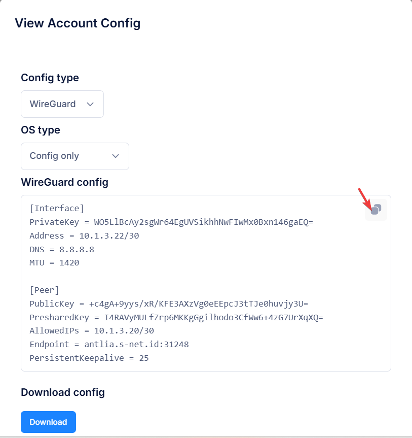 WireGuard configuration example